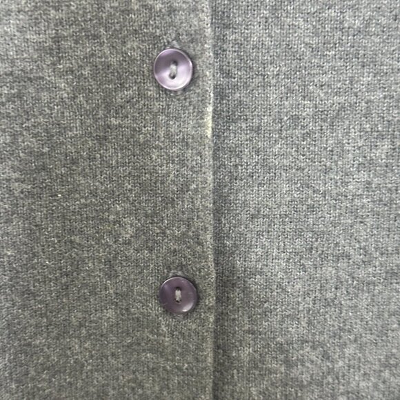 Vintage DESIGNERS ORIGINALS Petite Women's Heather Grey V-Neck Cardigan PM - Picture 4 of 7